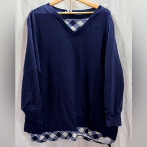 Woman Within Navy Pullover Top